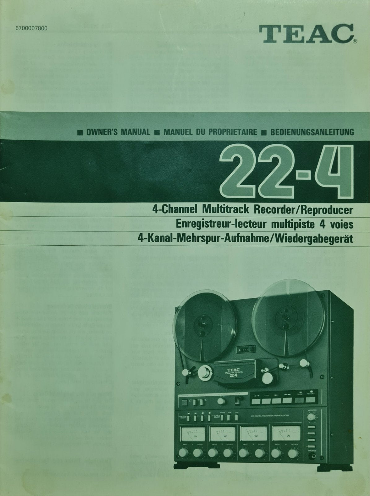 TEAC 22-4 OWNERS MANUAL