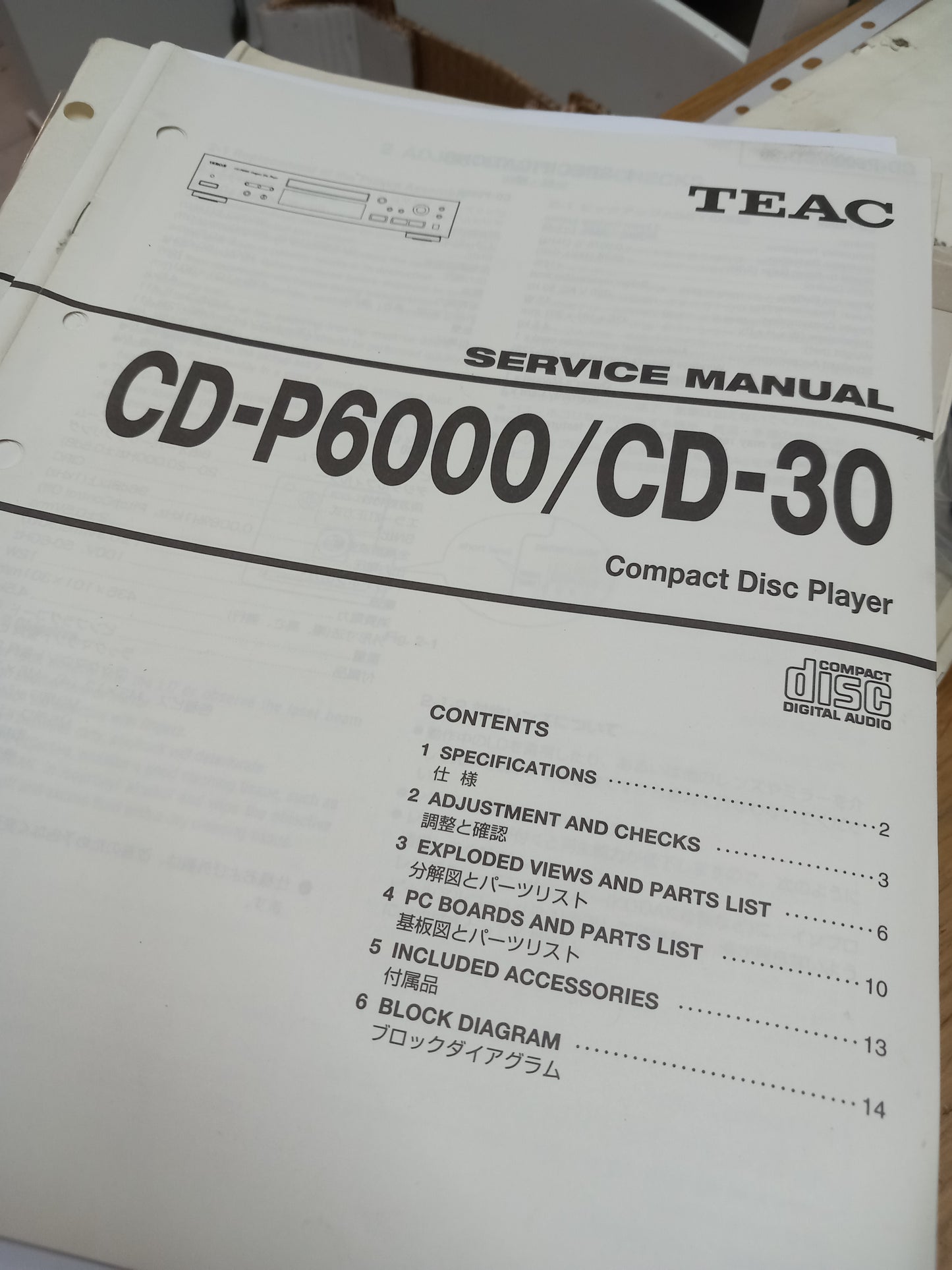 TEAC CD-P6000 CD-30 SERVICE MANUAL