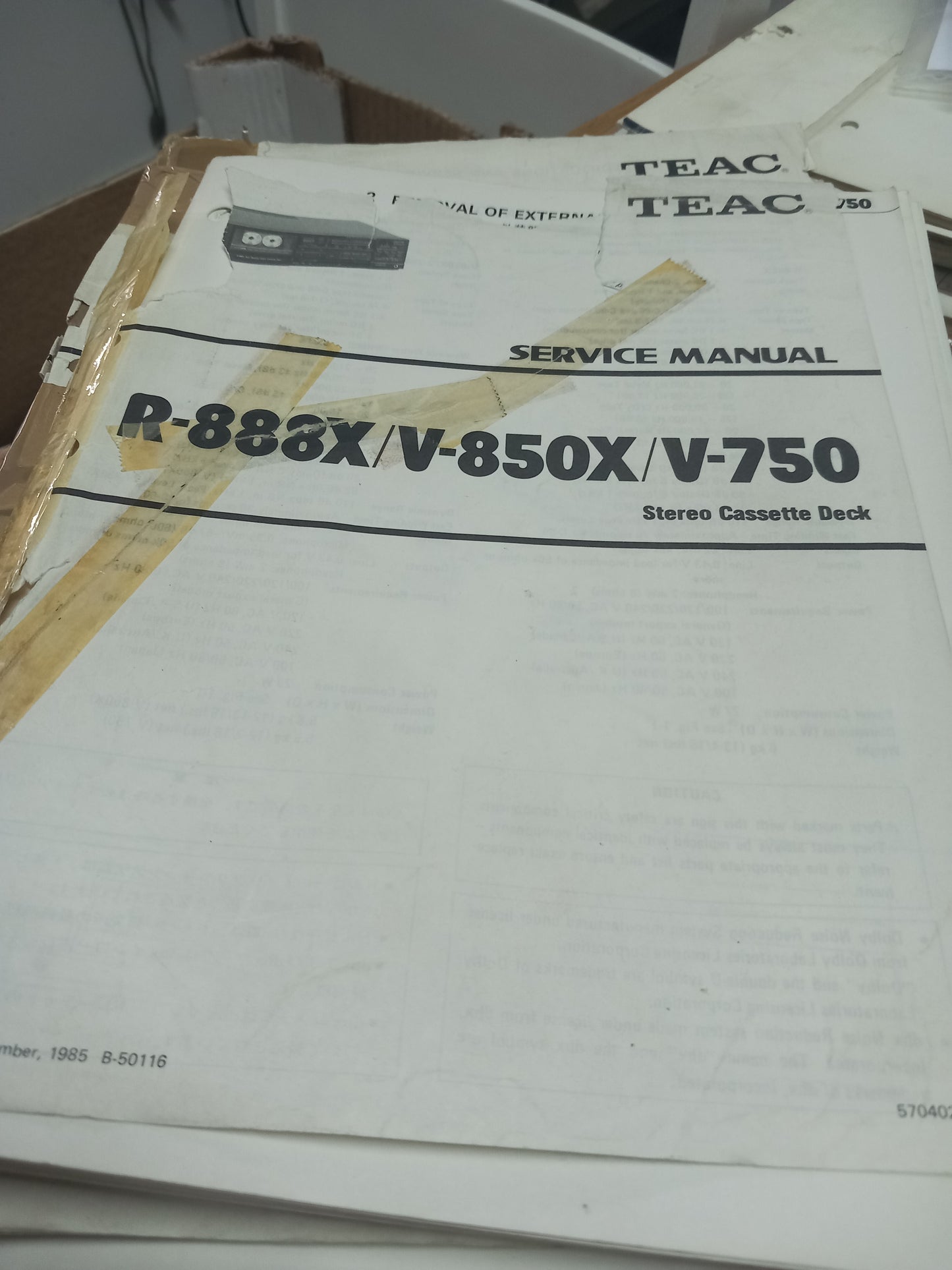 TEAC R-888X V-850X V-750 SERVICE MANUAL