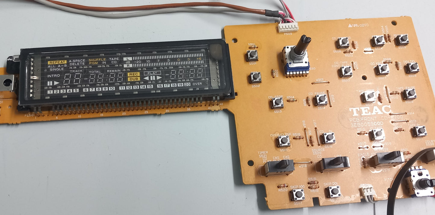 Tascam CD-A500 DISPLAY PCB FRONT 3E9005900D OR 3E9005900B