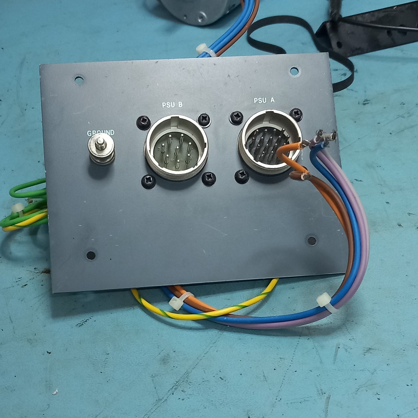 Soundcraft big desk dual round power sockets on a panel