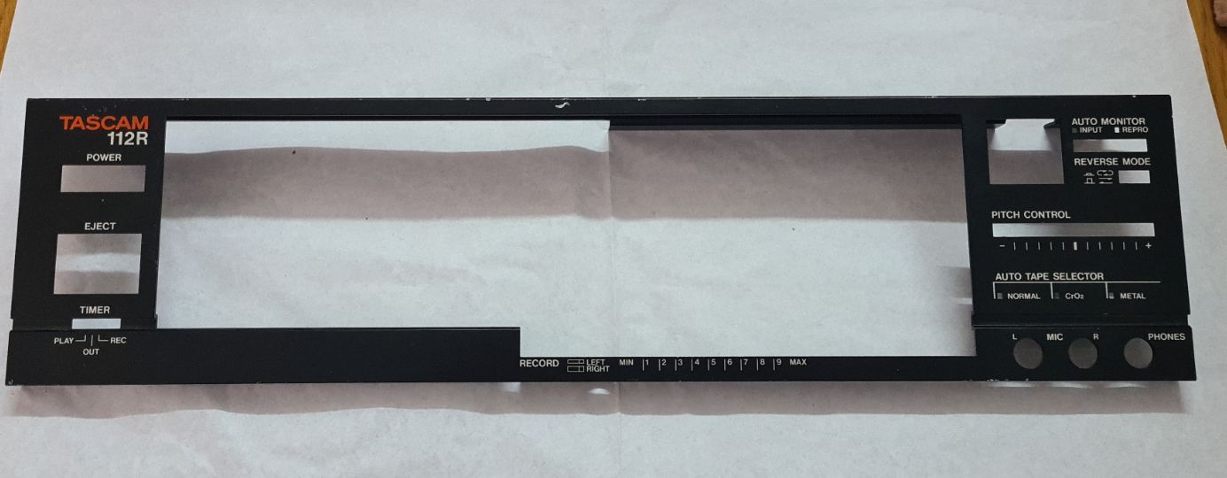 TASCAM 112R FRONT PANEL WITH FAULTS