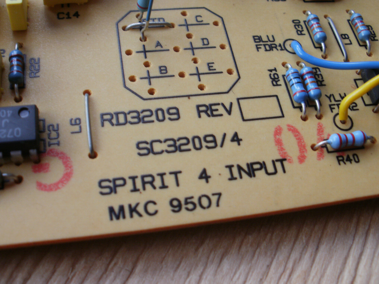 Soundcraft Spirit Live 4 input channel pcb SC3209/4