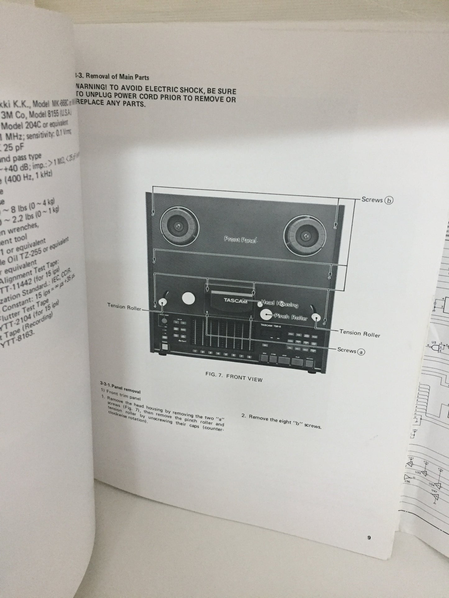 TASCAM TSR-8  Service Manual OPERATION/MAINTENANCE