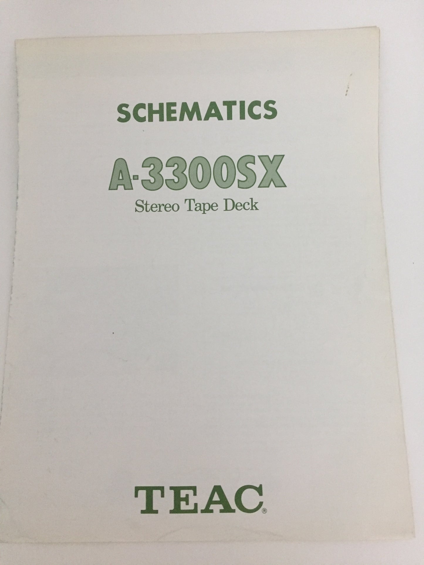 TEAC A-3300SX Stereo Tape Deck Owner's Manual